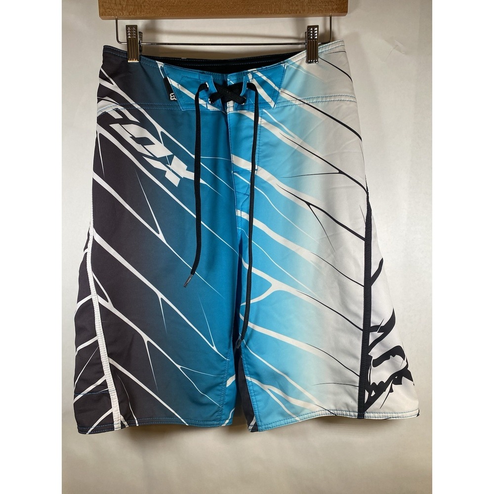 Fox Racing Men's Board Shorts Size 29 Blue White Gray